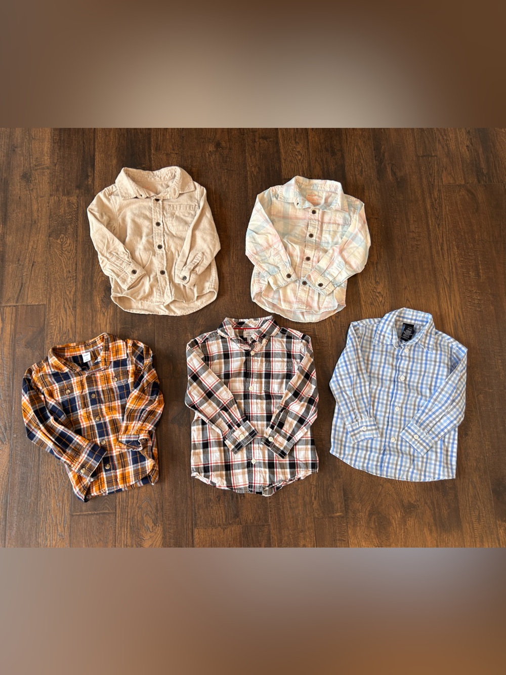 Old Navy Neutral Plaid & Solid Baby Bibs Set - Beige, Cream, Orange, Blue